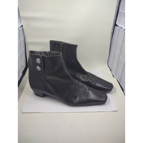 Coach Rossi P016 Pointed Toe Brown Leather Ankle Boots Booties Women's Size 6B - Picture 1 of 16